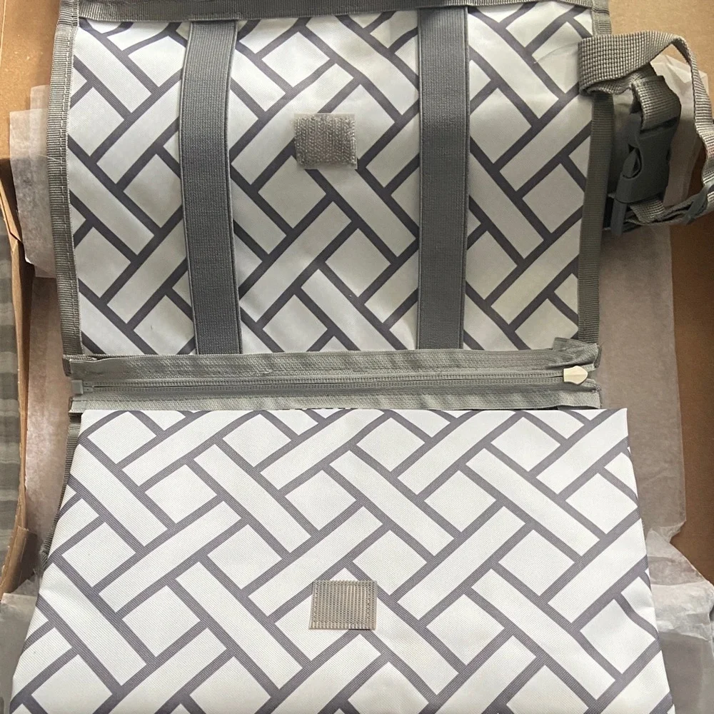Nikki’s Designer Diaper Bag | Gray & White | Chic & Functional